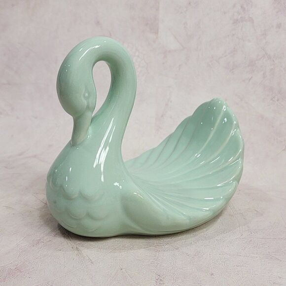 Vintage Andre Richard GREEN Porcelain Swan Towel Holder - Japan - Picture 1 of 8